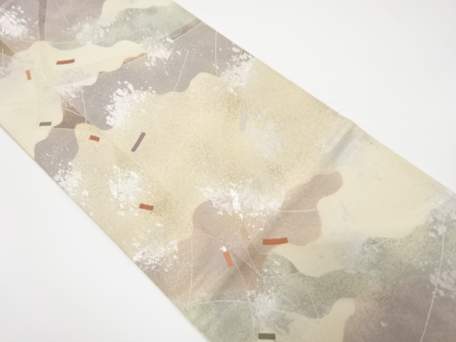 アンティーク　道長取に抽象模様織出し袋帯（材料）